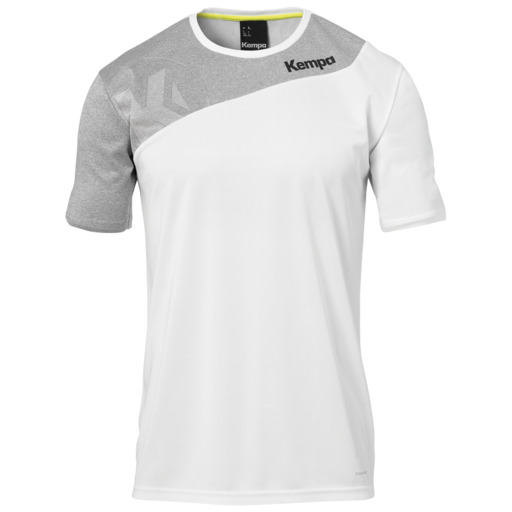 Camisa Core 2.0 em tons de branco e cinza escuro Kempa