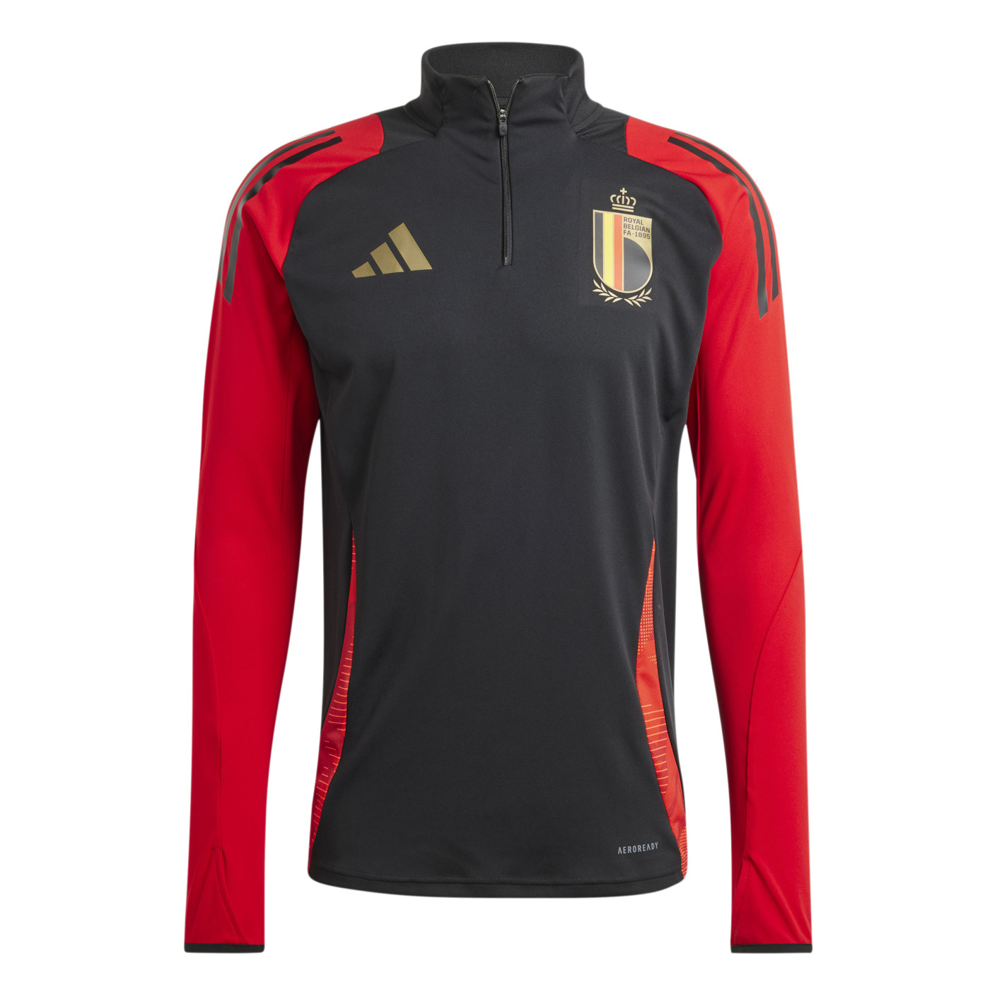 Adidas België Trainingstrui 1/4-Zip 2024-2026 Zwart Rood Goud