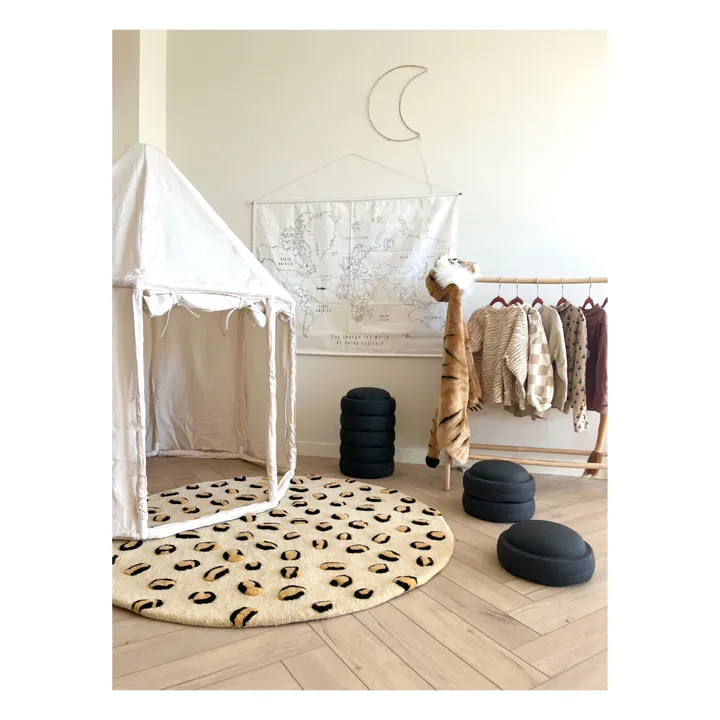 Maison Deux Tapis rond Lépoard en laine