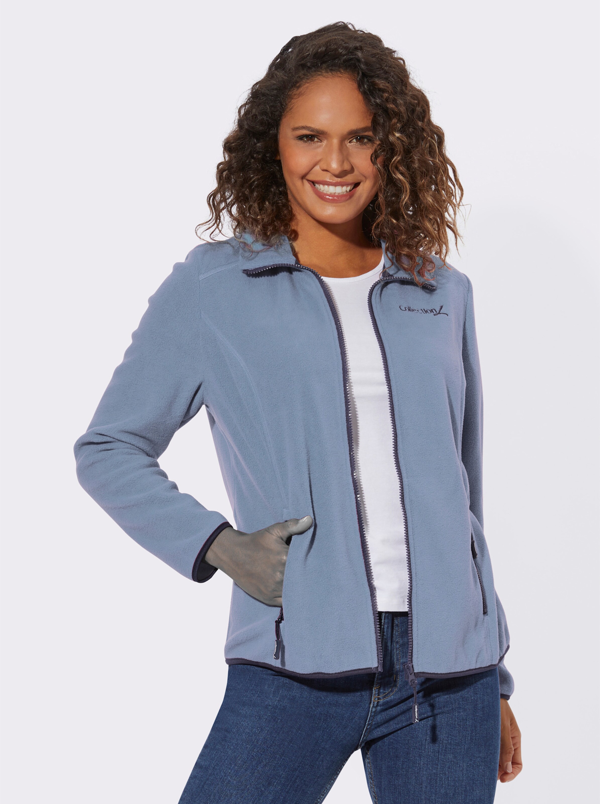 Fleecejacke mit Stickerei