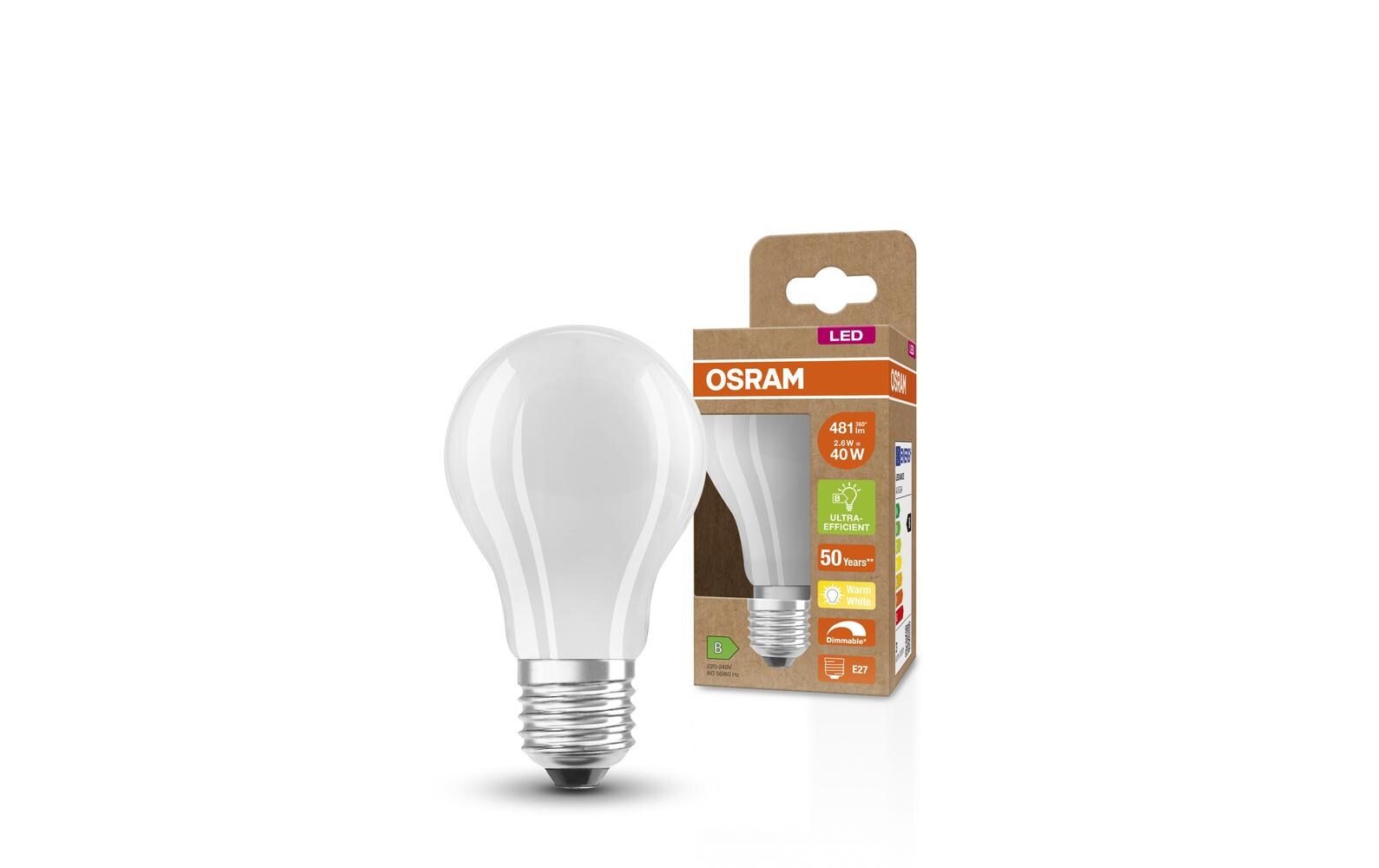 LED CLASSIC A ENERGY EFFICIENCY B DIM 2.6W, E27, WarmweissDimmbare LED-Lampen, klassische Kolbenform, ENERGIEEFIZIENTKLASSE B