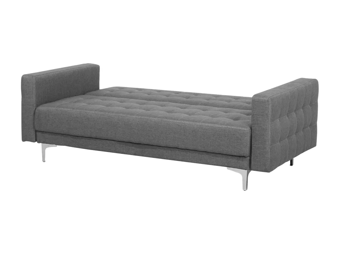 Canapé convertible 3 places en tissu gris clair ABERDEEN