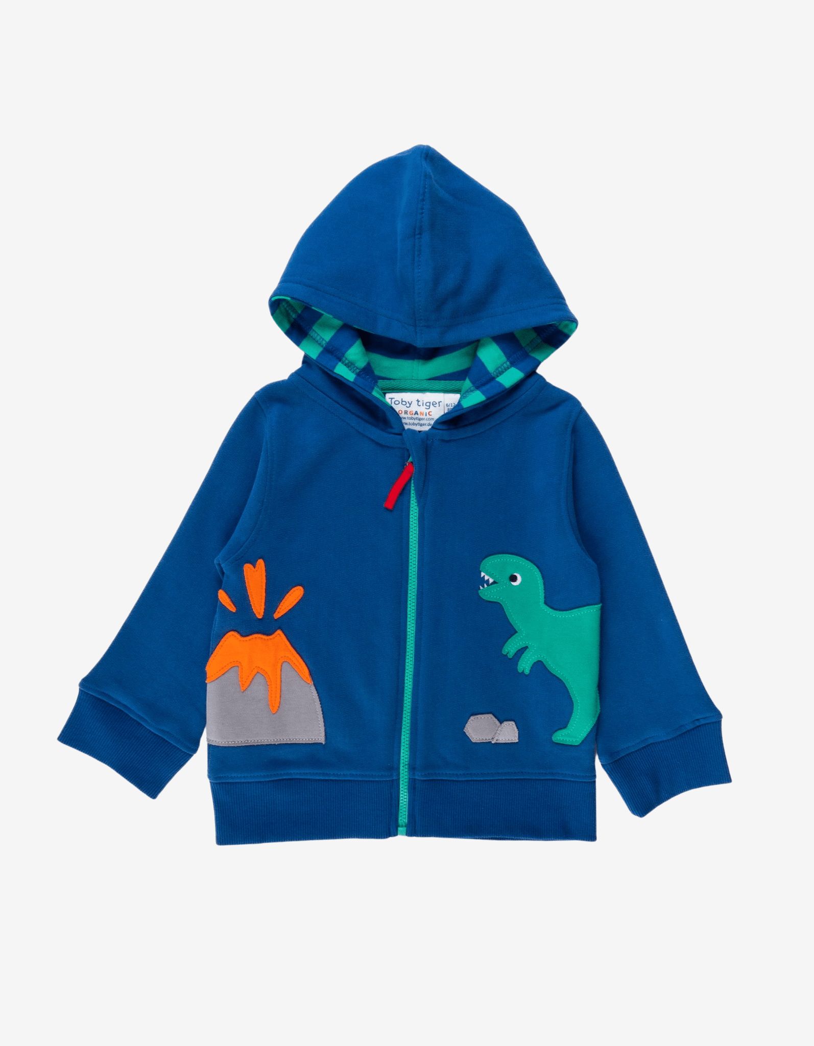 Toby Tiger Kapuzenpullover mit Dinosaurier Applikationen