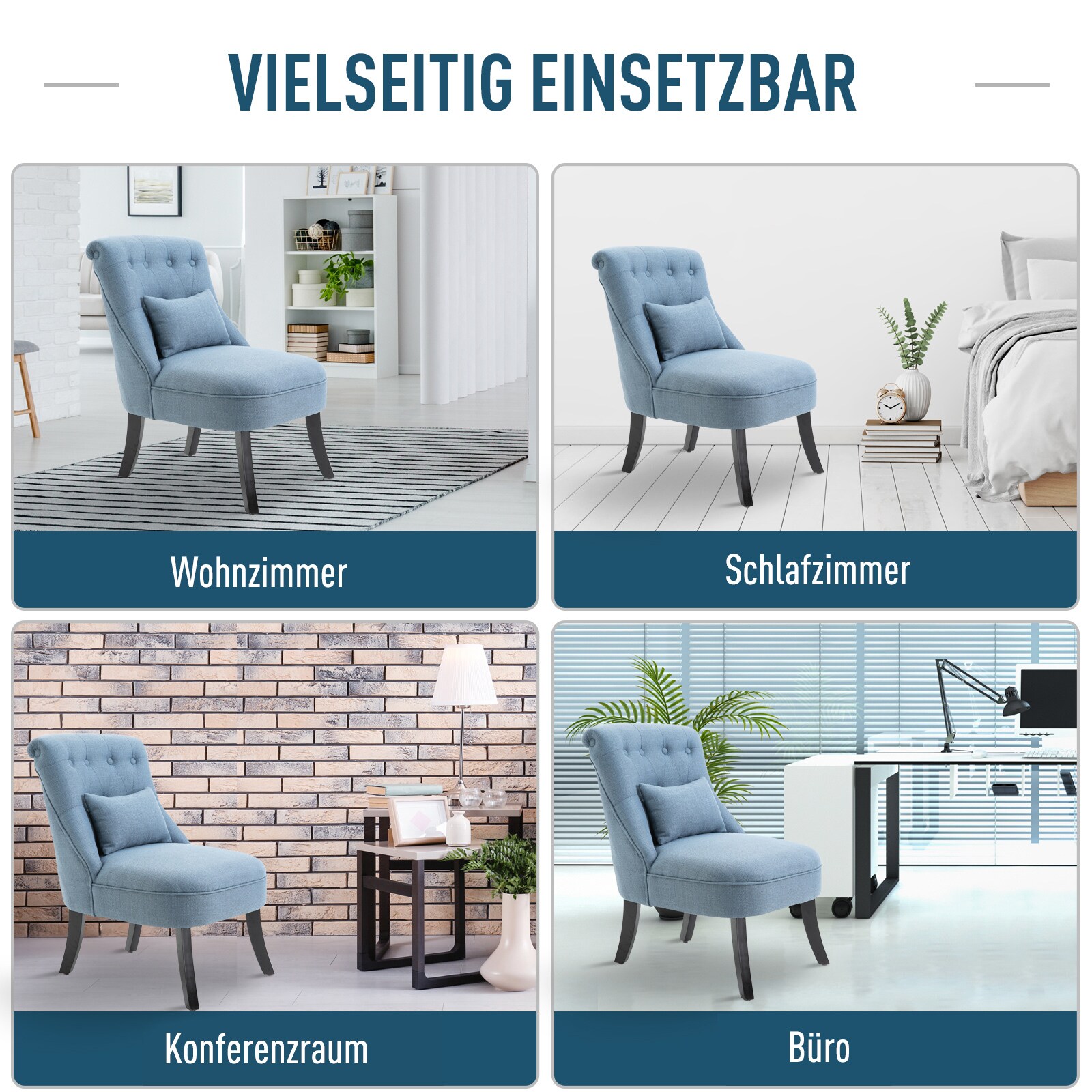 HOMCOM Relaxsessel mit Rückenkissen 52,5 x 69 x 77 cm (BxTxH)