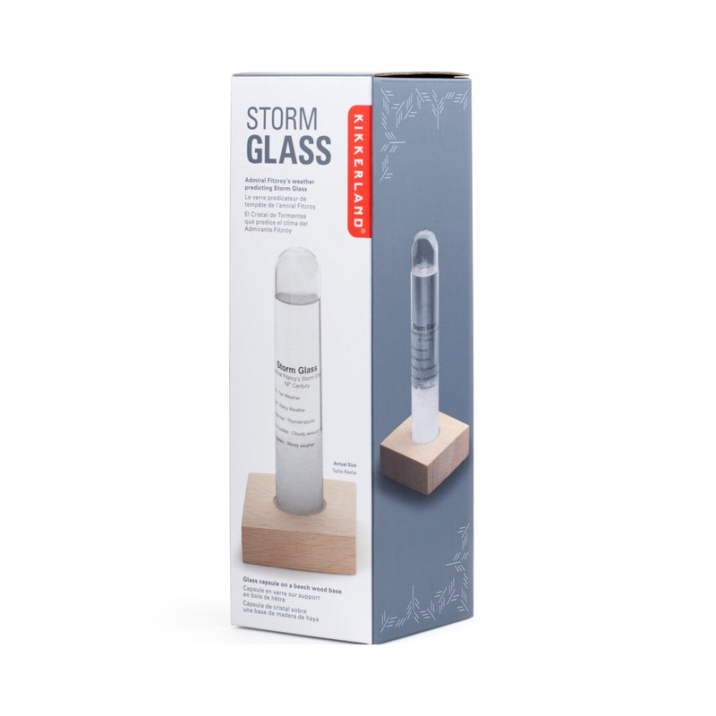 Storm Glas Tube med Birk Base