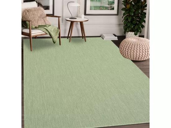 Tapis extérieur 200x280 tissé kilim vert EXTUNI