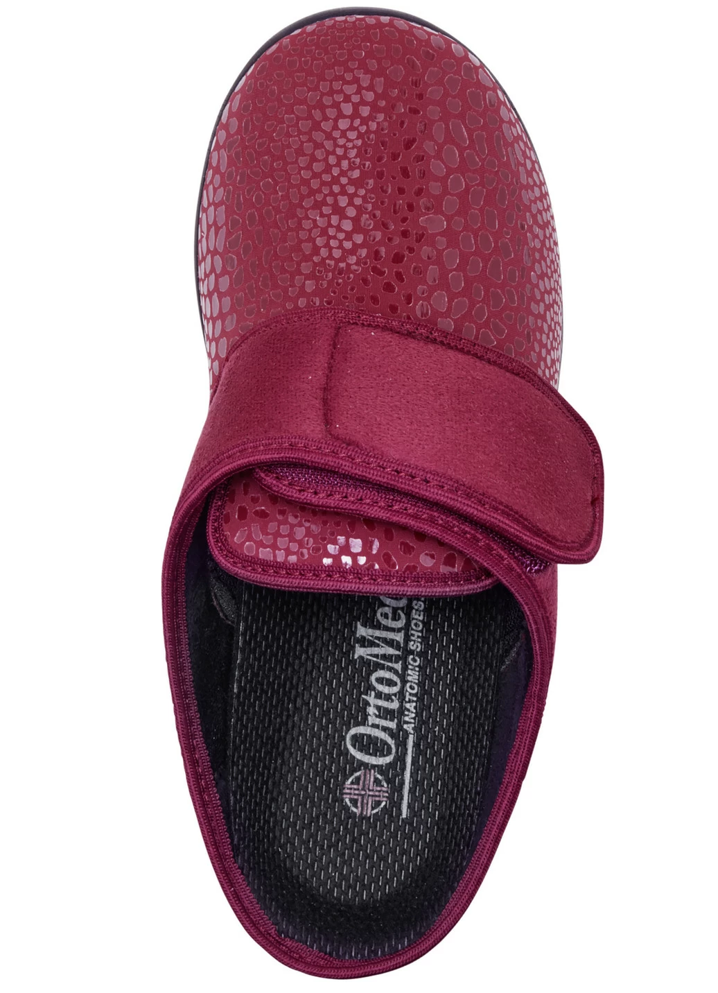 Pantoffel aus Elastik und Veloursmaterial