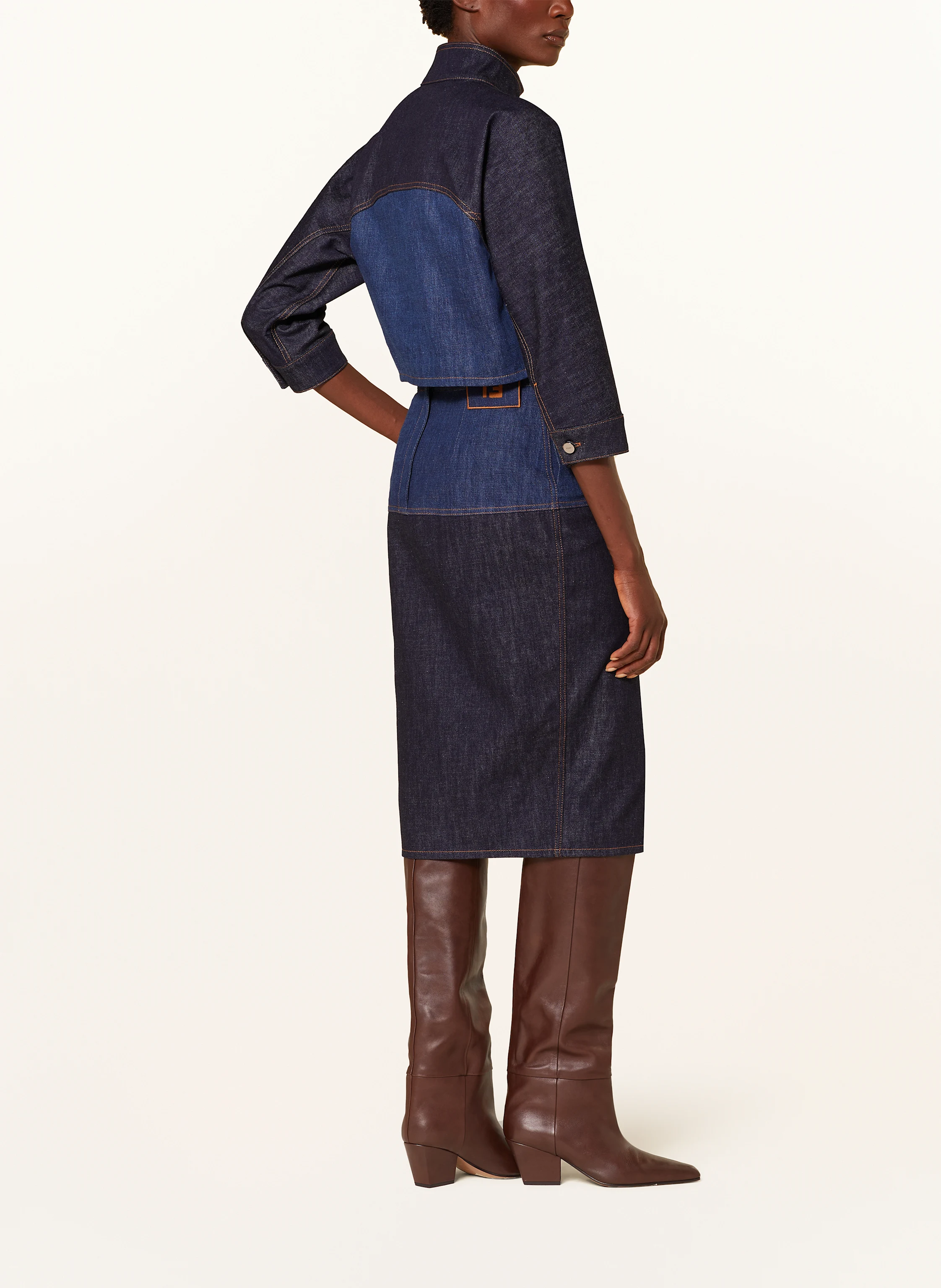 FENDI Cropped-Jeansjacke mit 3/4-Arm