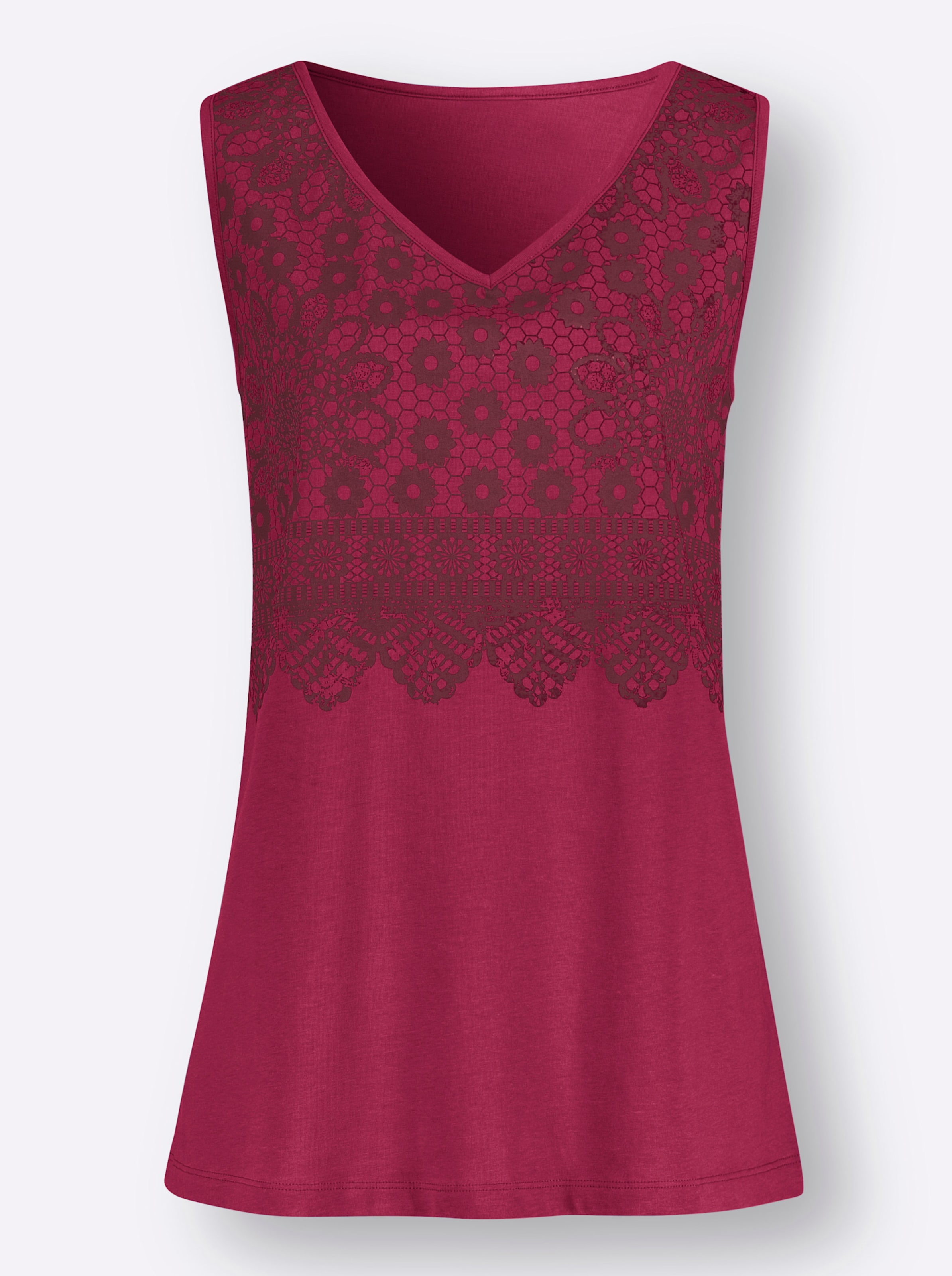 Shirttop in himbeere-bordeaux