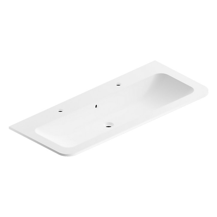 Plan simple vasque à encastrer résine blanc mat Alba 121 cm