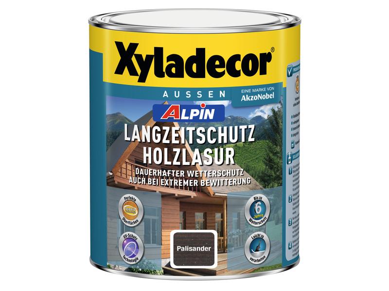 Xyladecor Holzlasur Alpin Langzeitschutz, Palisander, 1 L Langzeit-Wetterschutz für Holz in extremer Bewitterung