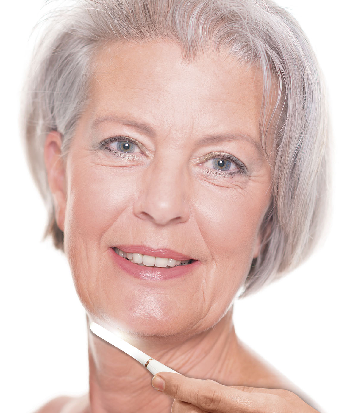 Dermaplaning System Gesichtshaar Rasierer Dermaplaner (Batteriebetrieben) - Weiss / Rosa