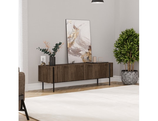 CONCEPT1 - Meuble TV Herman - Noyer 160 x 45,6 x 31,4