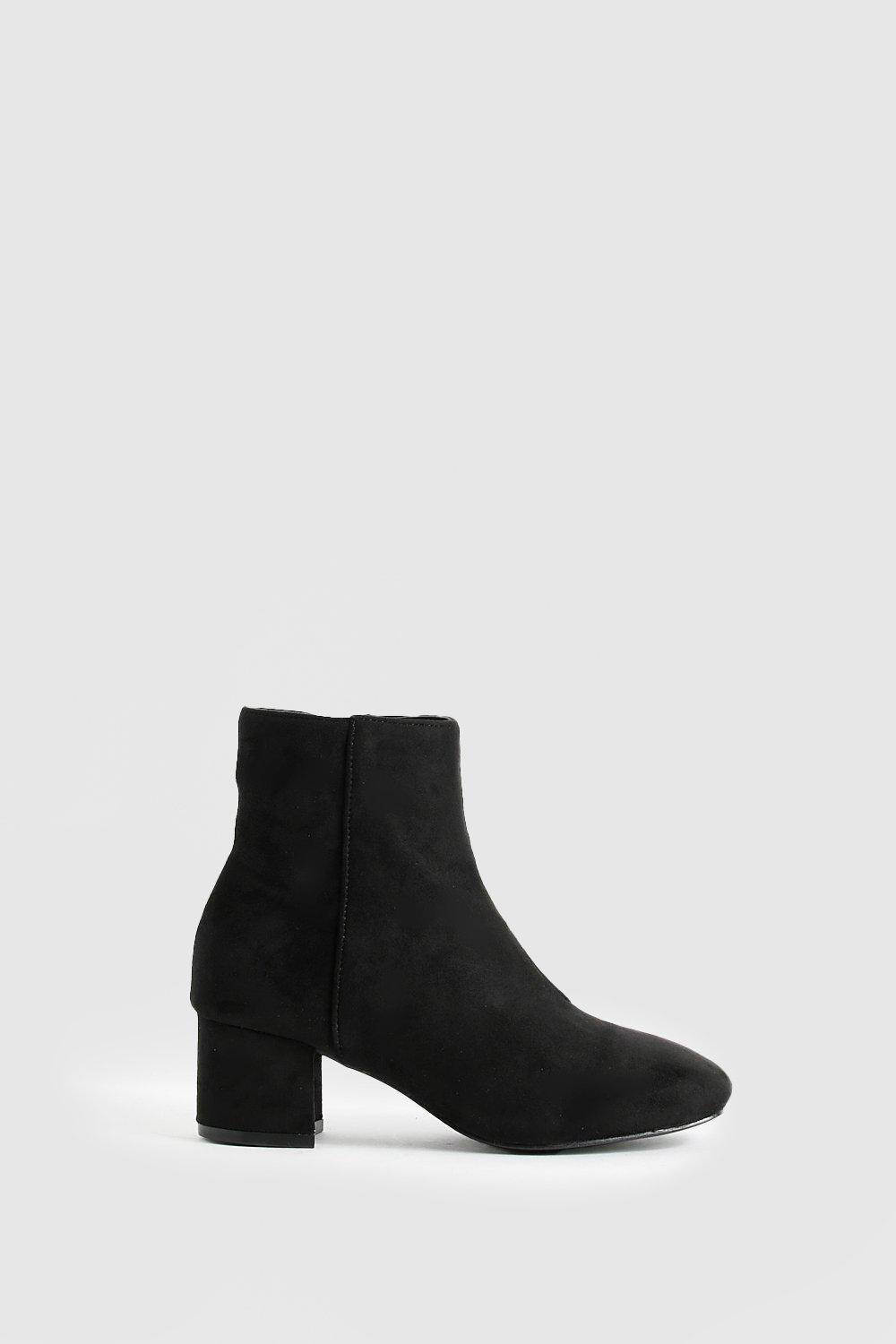 boohoo Bottes à talon bloc bas en synthétique, coupe large