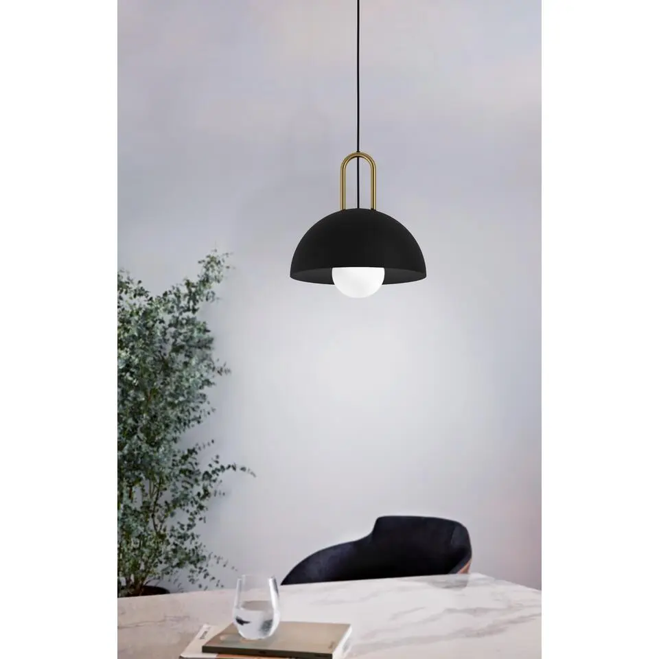 EDI lightCalmaneraHanglamp-E27-Ø32,5cm-Zwart/Geelkoper