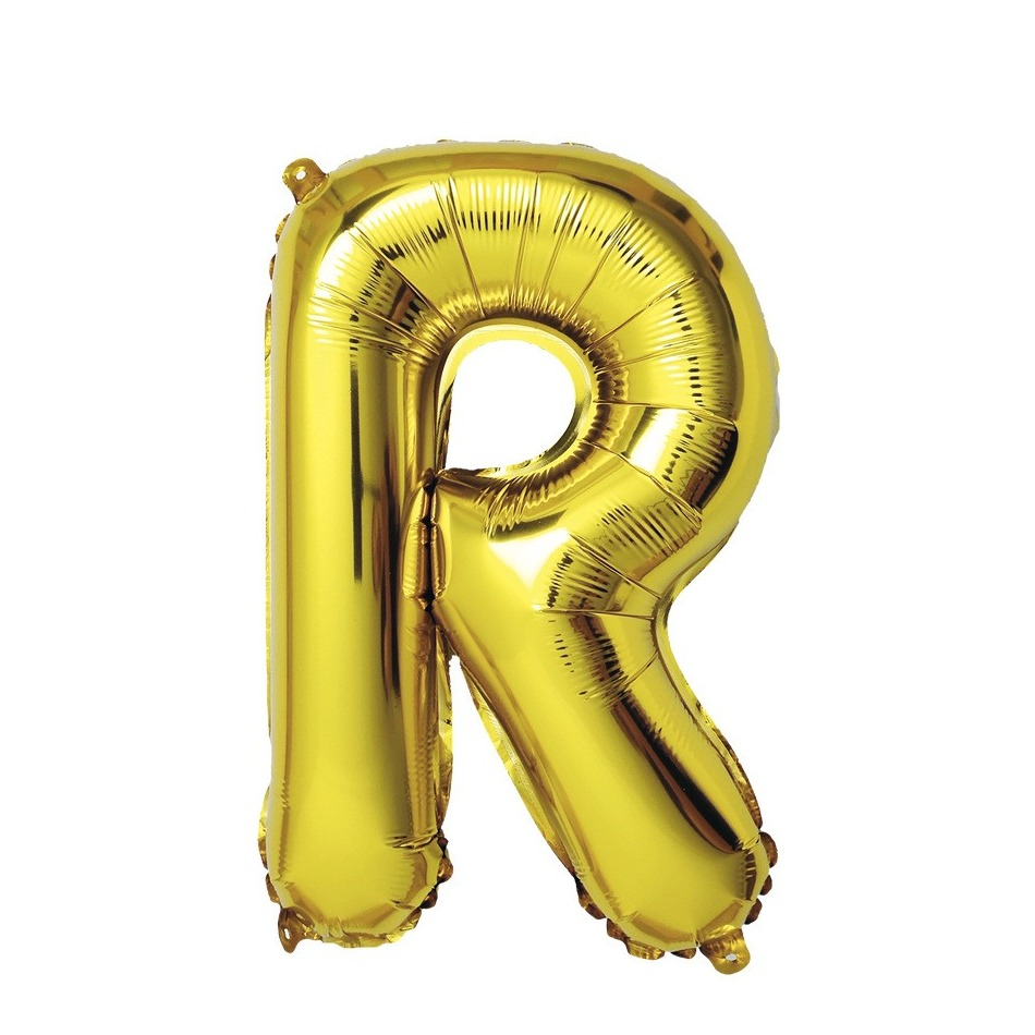 (80cm) Buchstaben Ballon Geburtstags Party Luftballon Folienballon - Buchstabe R / Gold