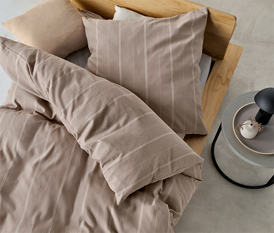 Flanell-Bettwäsche, taupe, Normalgröße