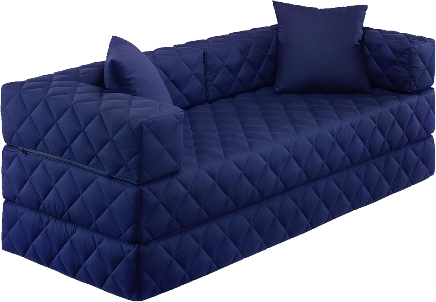 Traumnacht Schlafsofa und Gästesofa mit Schlaffunktion 200x80x65 cm – Dunkelblau mit 2 Spitzkissen, abnehmbarer Bezug, für Kinder und Erwachsene