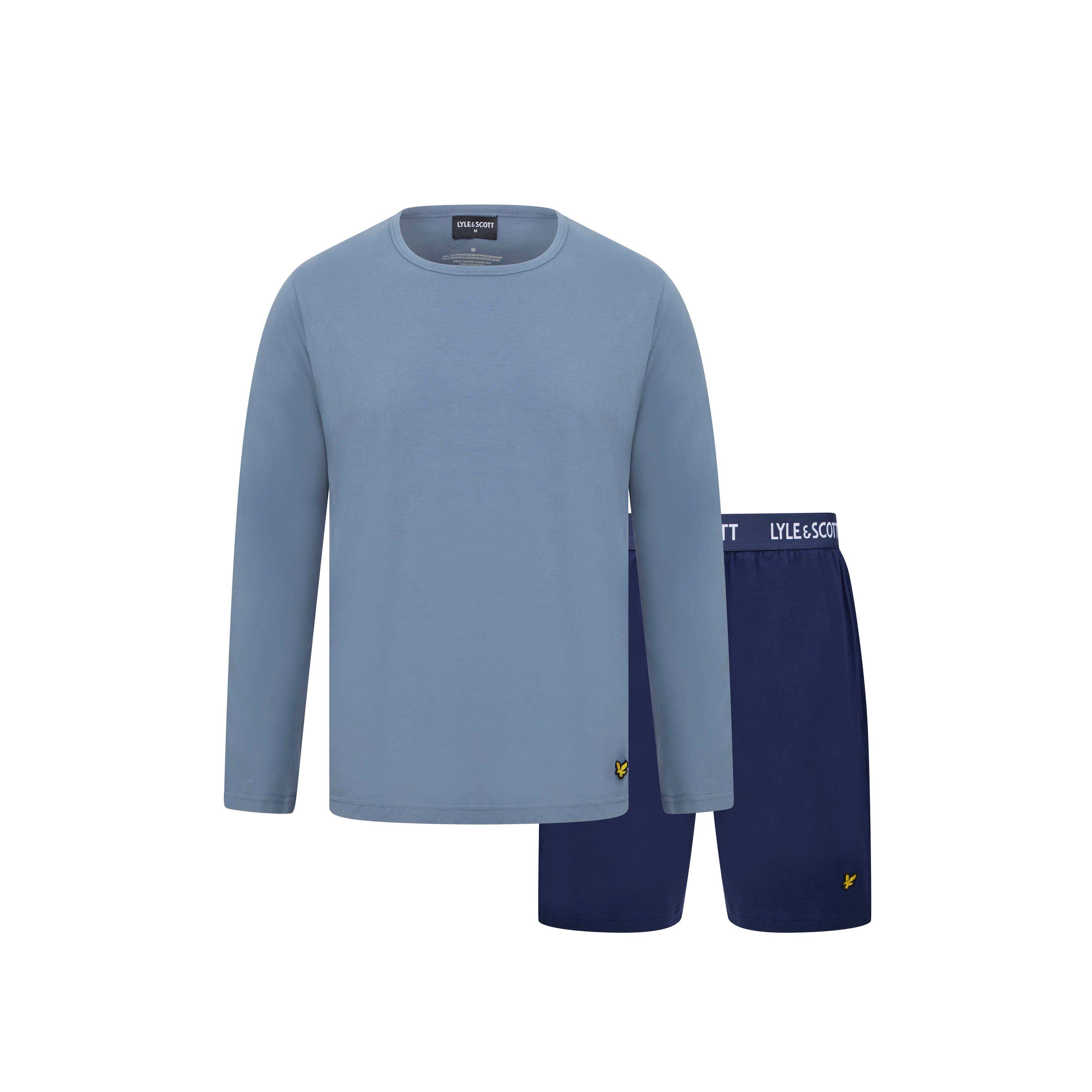 Lyle and Scott LS Long Sleeve T Shirt And Shorts Pyjama Set