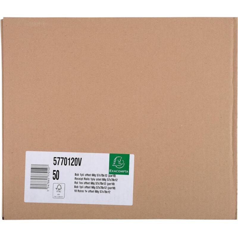 Bobines Caisses, Calculatrices Exacompta 5770120V - l 57 mm x L 40 m, Ø 70 mm - 1 pli(s) - paquet de 1
