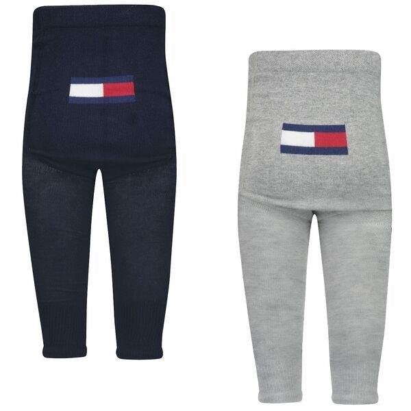 Baby Tracksuit Leggings 2-pak Light Grey Melange/Navy