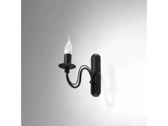 Sollux MINERWA Applique murale à 1 bougie, bougie, noir, E14