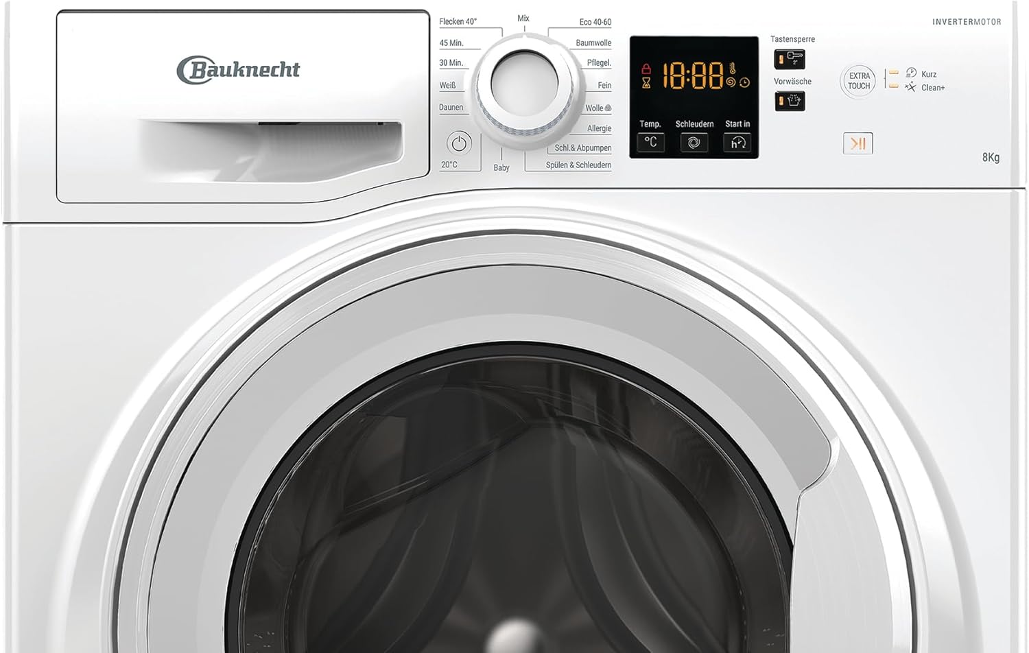 Bauknecht W8 W6400 A Waschmaschine/ 8kg/ Frontlader/Digital Motion-Technologie/AutoClean/Anti-Allergie-Programm/ 1400 U/min, weiß