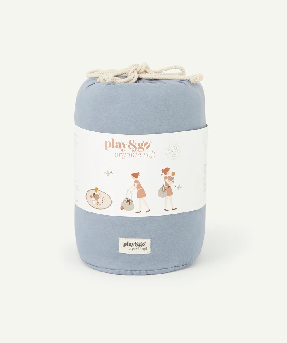 PLAY&GOTAPIS D'ÉVEIL BLEU EN COTON BIO BÉBÉ
