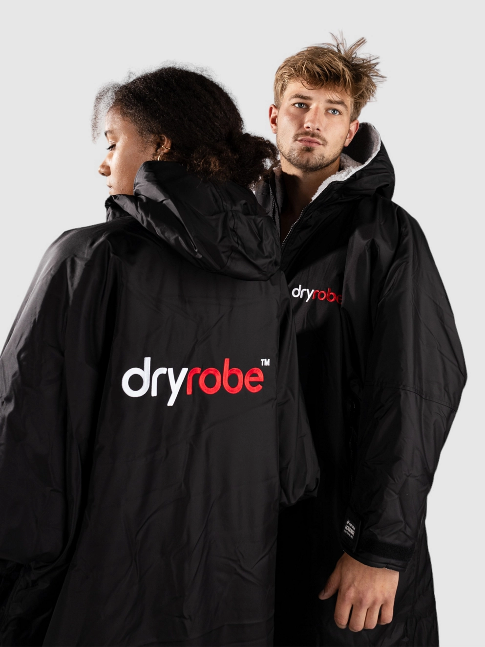 Dryrobe Advance Large Long Sleeve Surf Poncho black grey