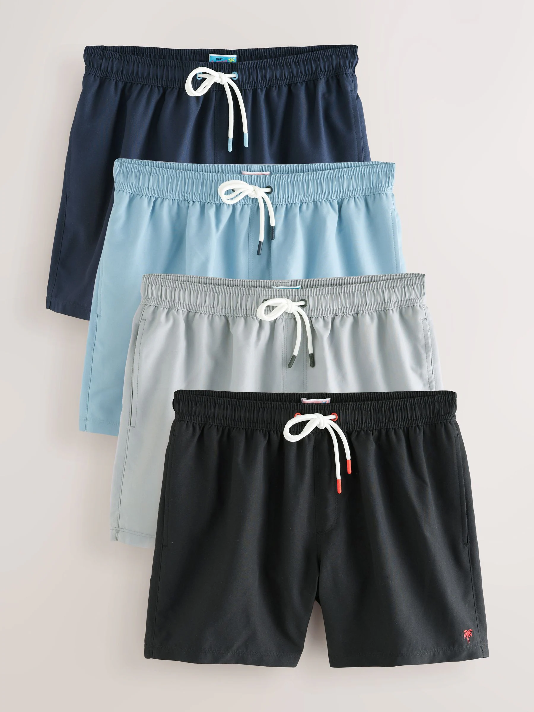 Black/Navy Blue/Light Blue/Grey - Essential zwemshorts 4 stuks