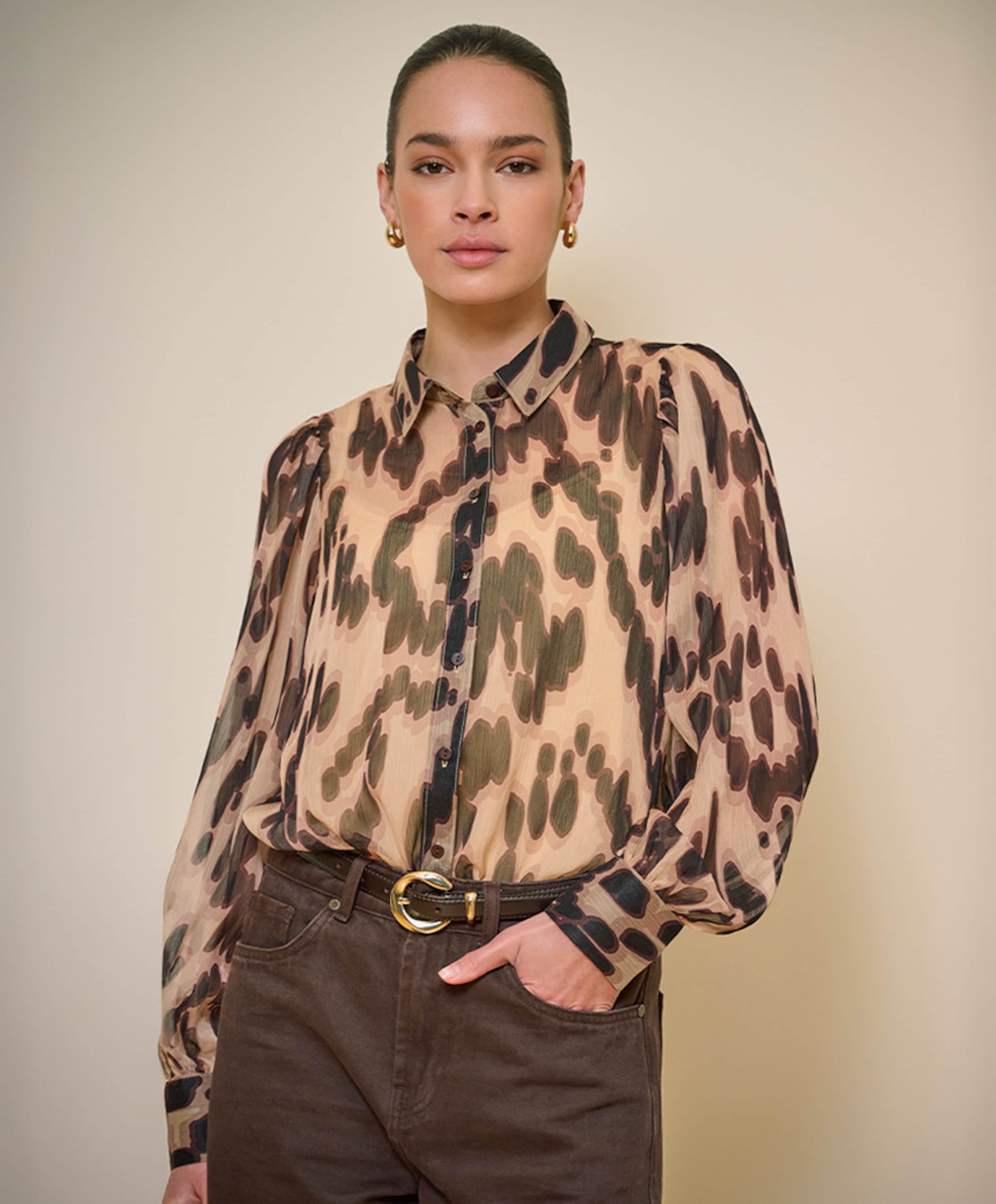 EsQualo Dames blouse beige