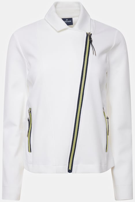 Biker-Jacke, Sweat, Revers, Zipper, Langarm