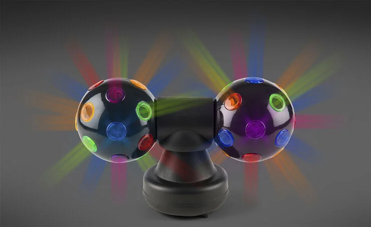 Lamper og disco lys TWIN DISCOKUGLE mADAPTOR Sort & multi