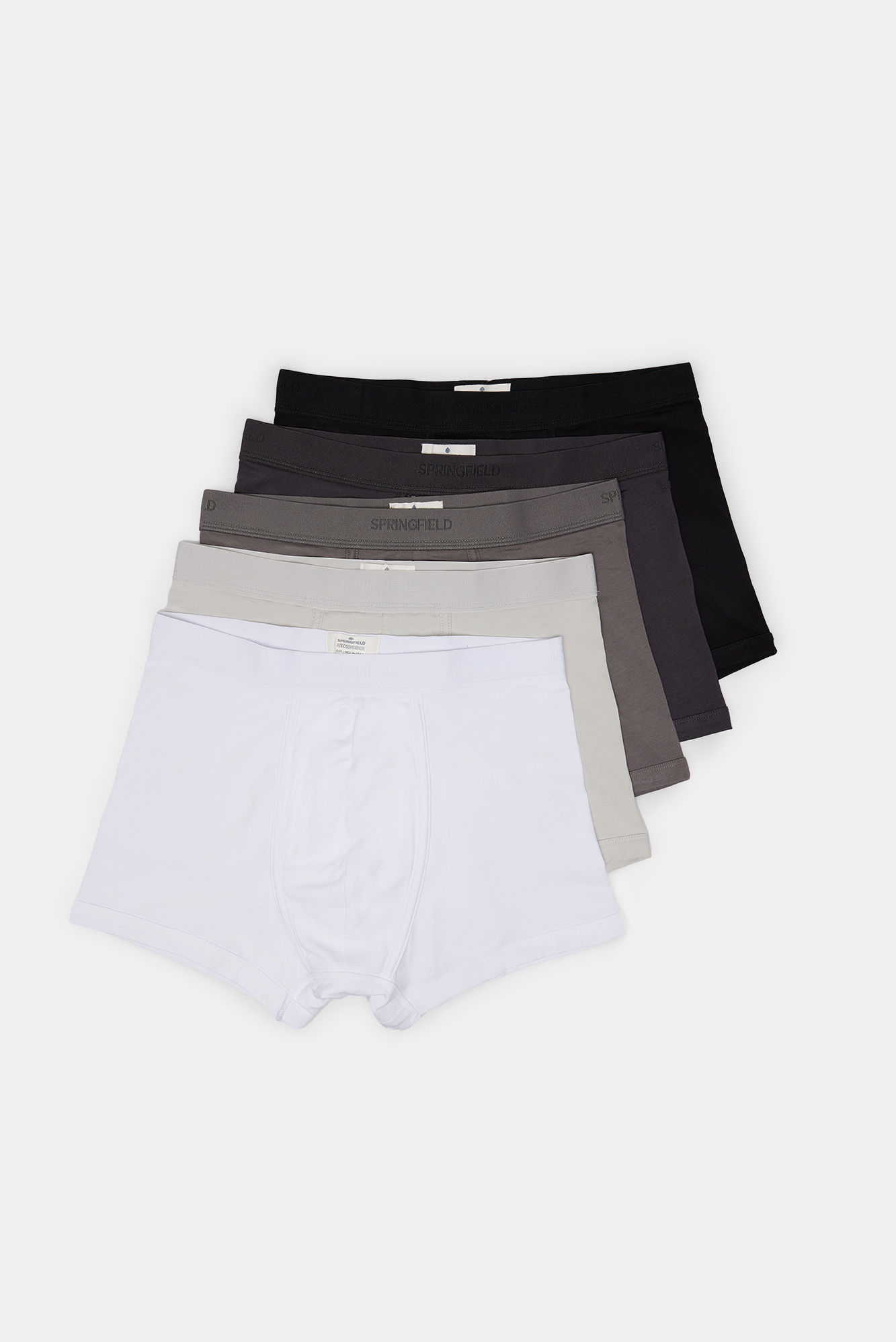 Pacote com 5 cuecas boxer básicas de algodão