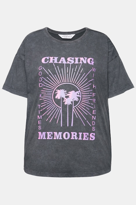T-Shirt, oversized, großer Print, Vintage Look