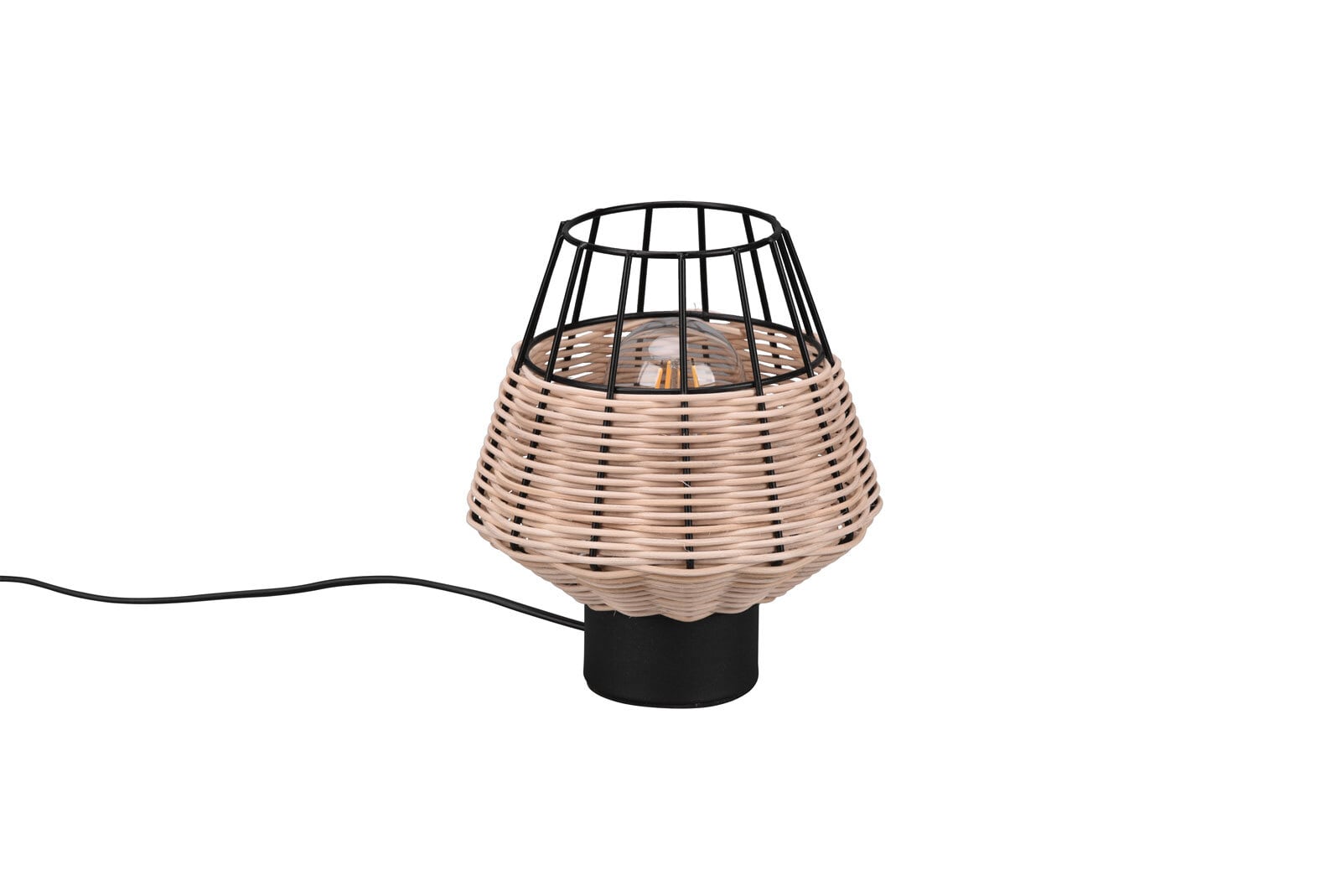 Tischleuchte Borka 20x17,5 cm Metall/Rattan