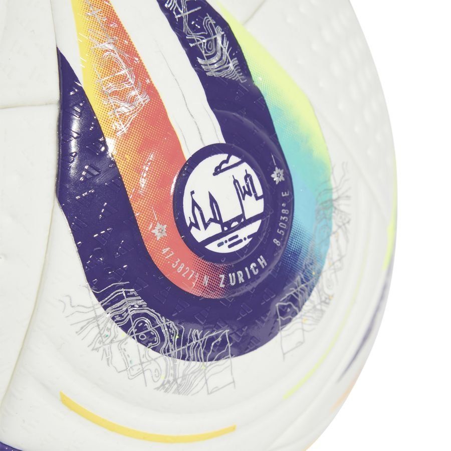 adidas Ballon Konektis Pro Women's EURO 2025 Ballon de Match - Blanc/Violet/Lucid Lemon