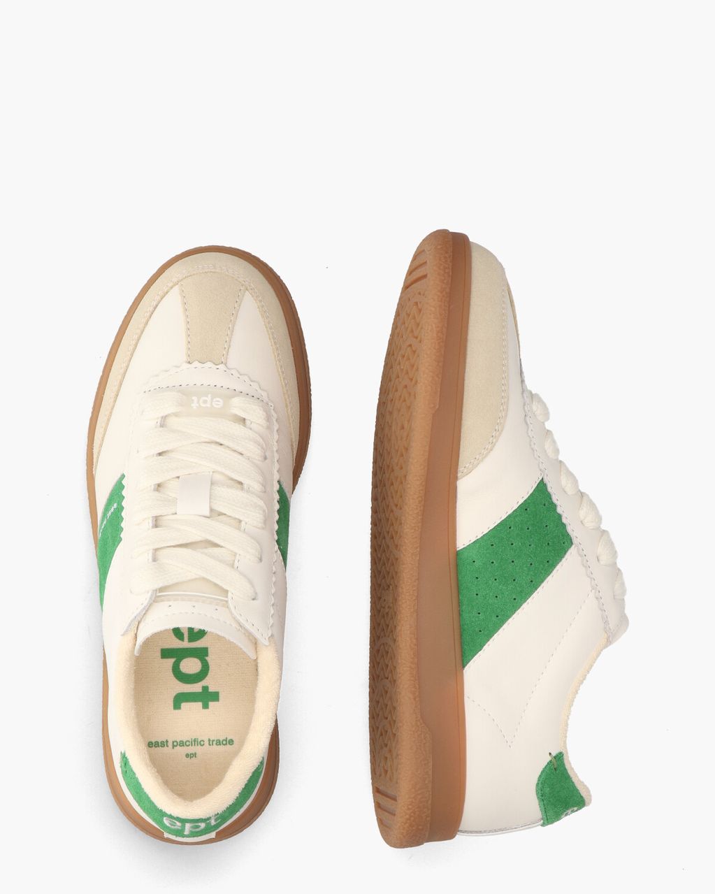 East Pacific Trade Santon Off-White/Groen Damessneakers