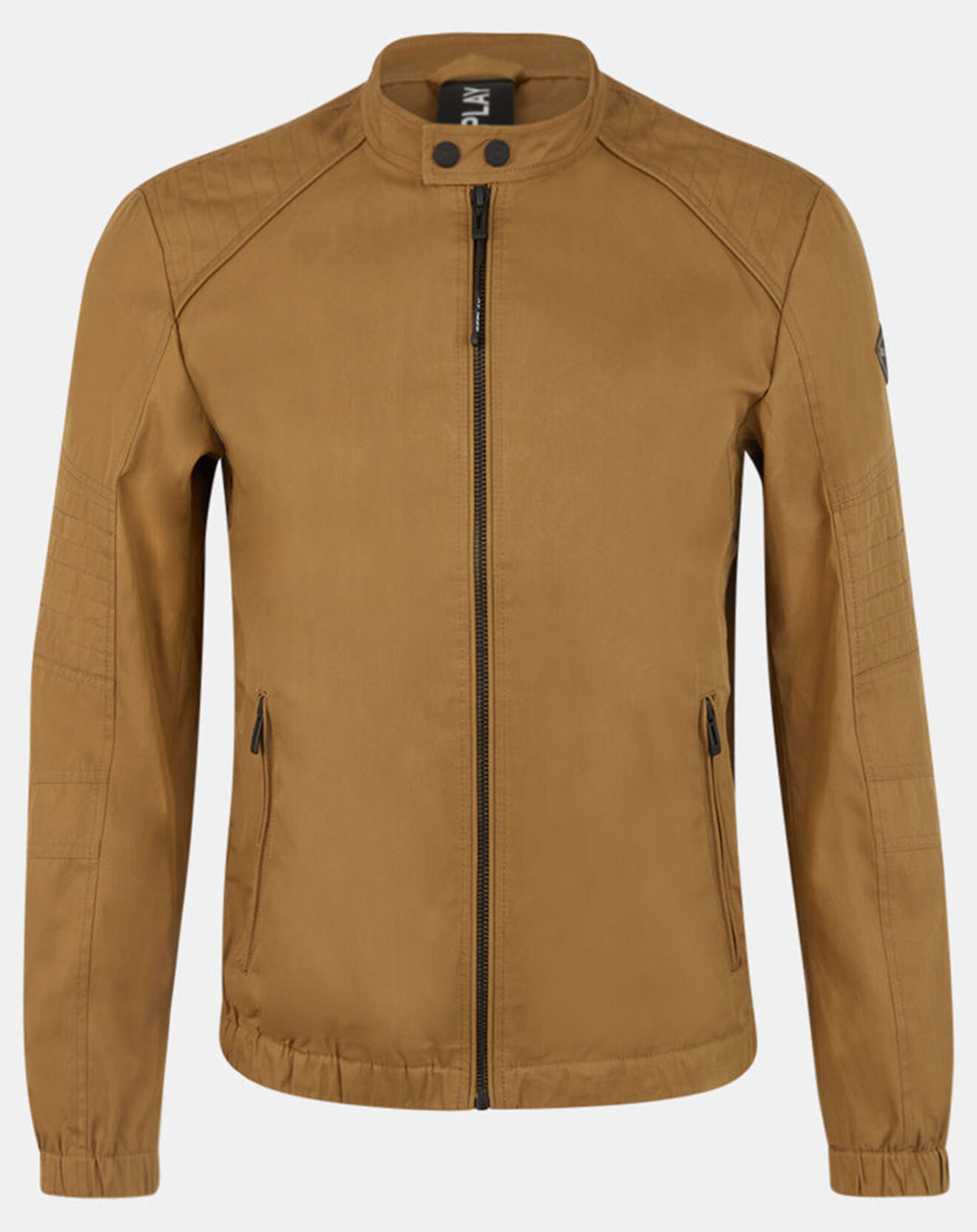 Replay Veste Biker Col Bouton marron