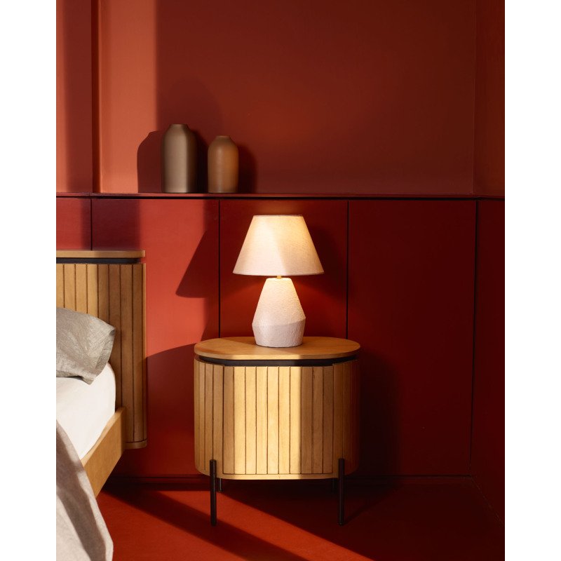 Lampe de table Noara de magnésium finition blanche