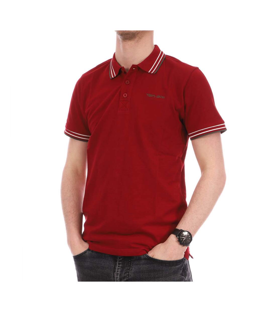 Polo Rouge Carmin Homme Teddy Smith Pasian