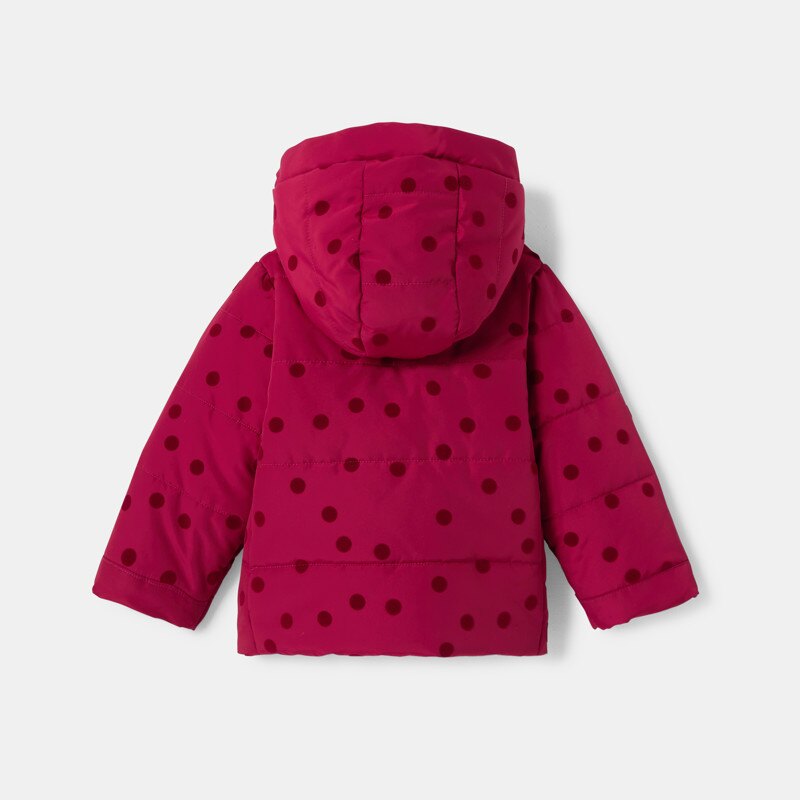 Doudoune à capuche imprimé pois rouge bébé fille Absorba Rouge
