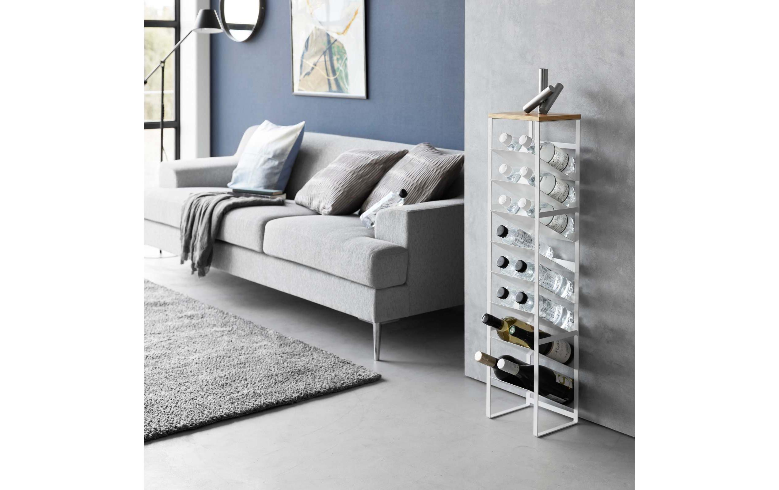 Flaschenregal Tower Weiss<br>8-stöckiges Flaschenregal