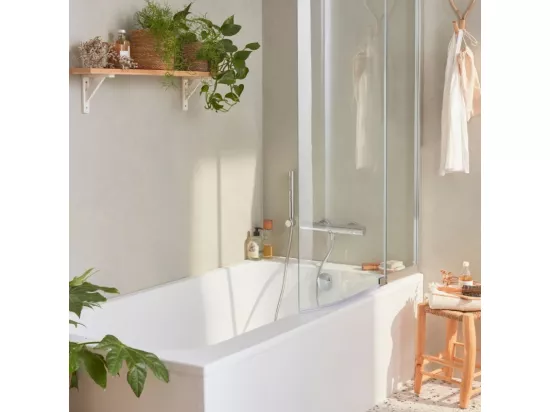 Baignoire bain douche JACOB DELAFON Malice antidérapante + pare bain 160 x 85, version droite