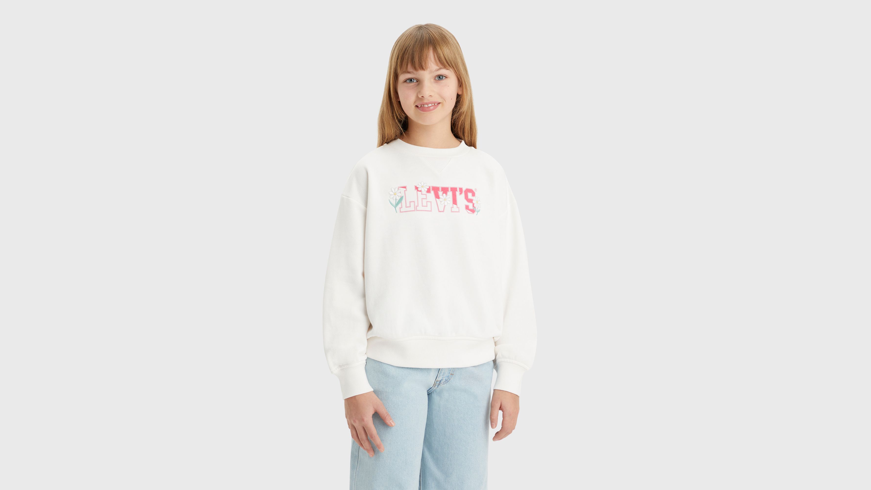Ado sweat-shirt à col rond - Sugar Swizzle - Blanc