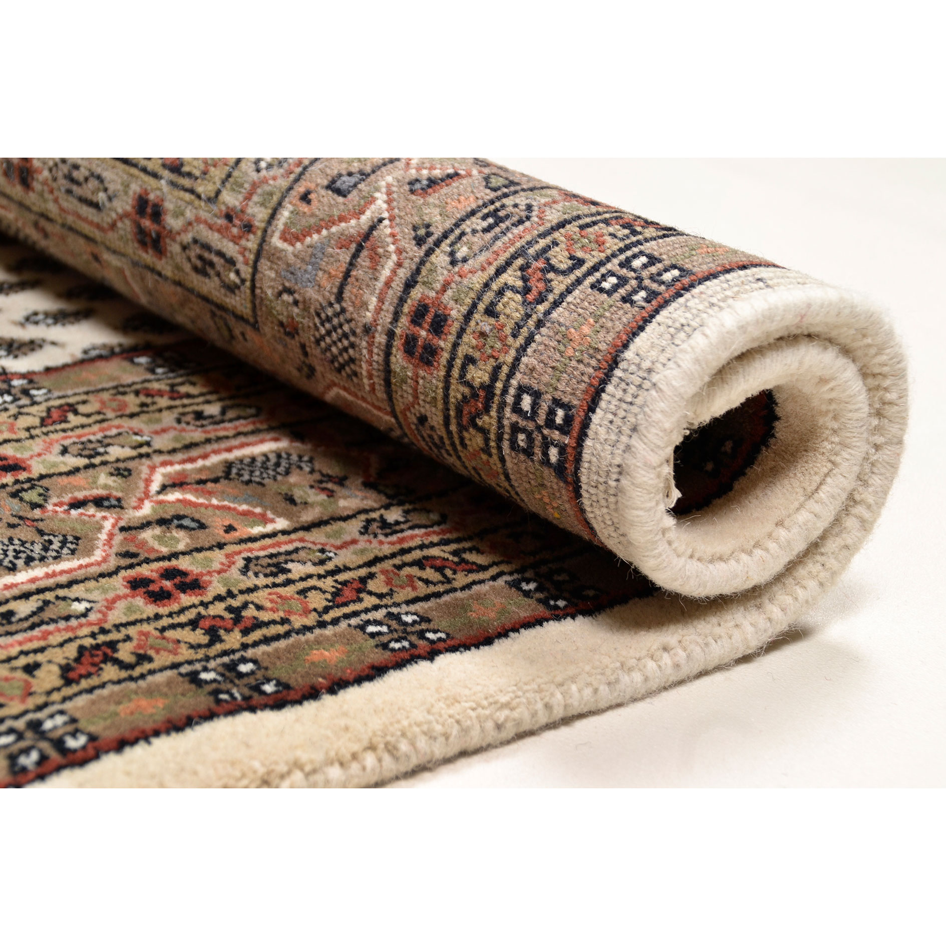 Teppich CHANDI - creme-braun - Schurwolle - 40x60 cm