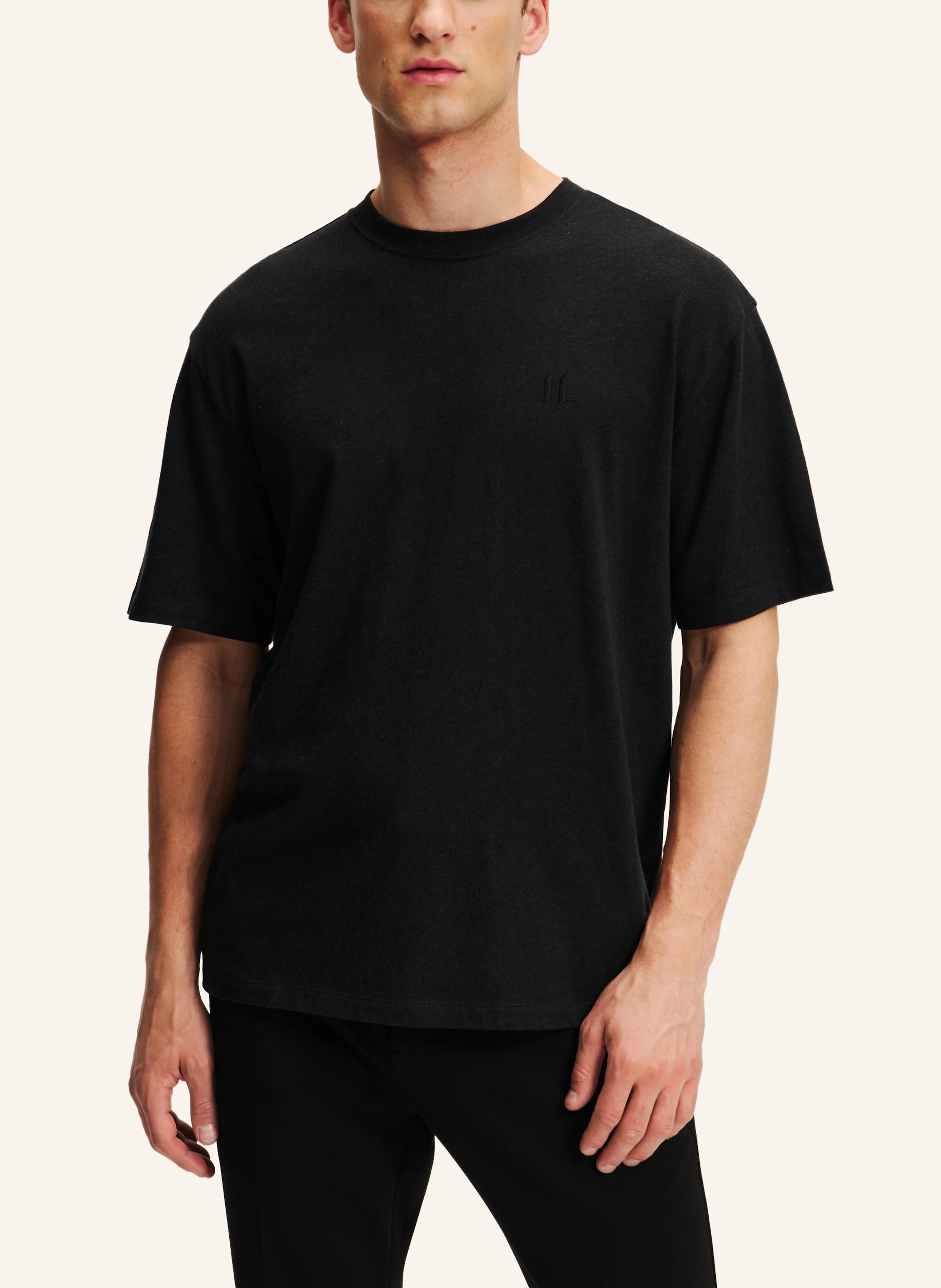 KARL LAGERFELD KL MONOGRAM T-SHIRT AUS WOLLMISCHUNG