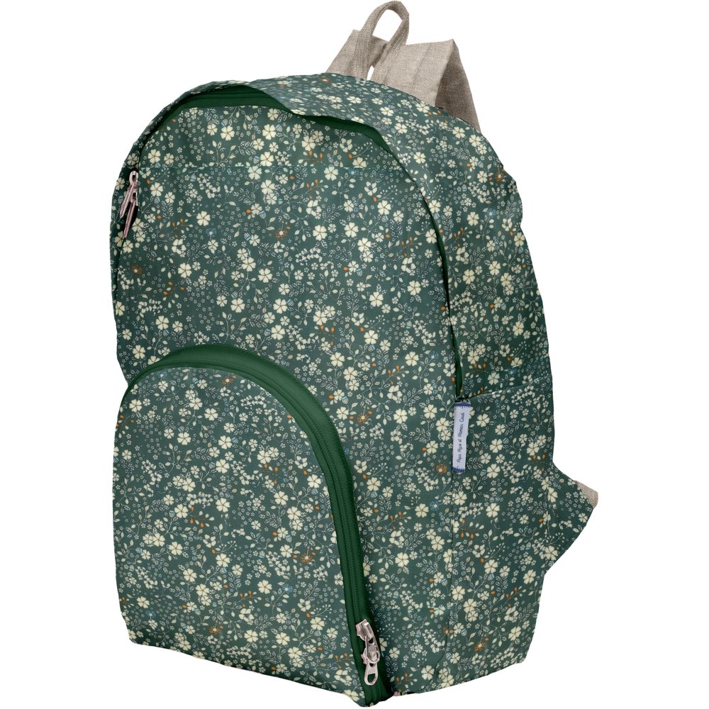 Sac À Dos Pliable Fleuri Kaki