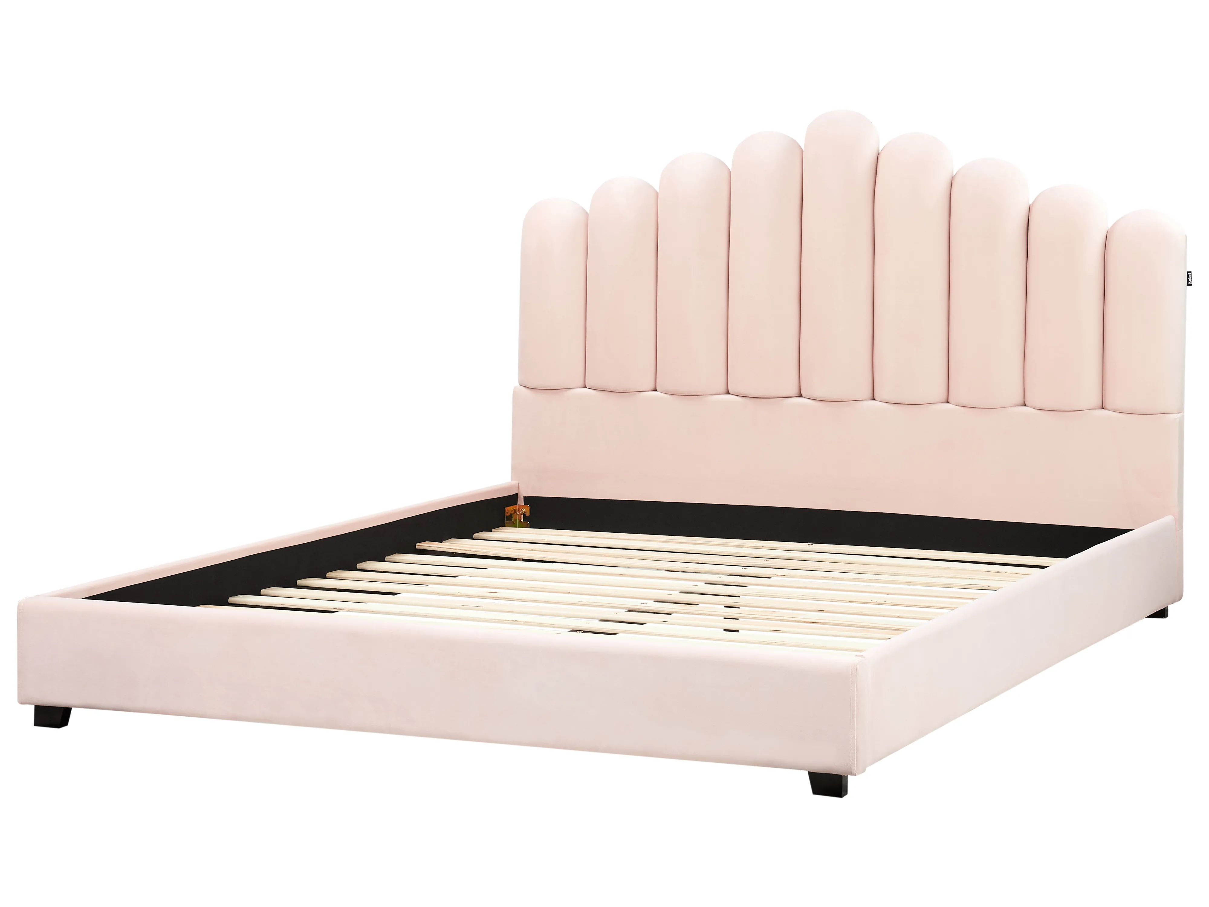 Bed Fluweel VINCENNES 180 x 200 cm Pastelroze