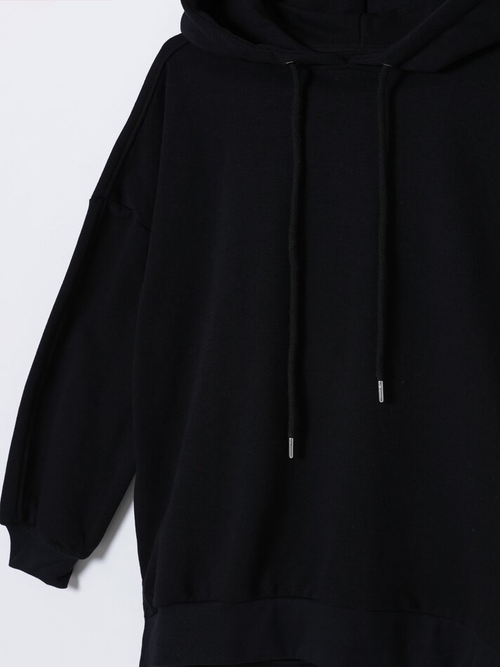 Moletom oversized com capuz - Preto